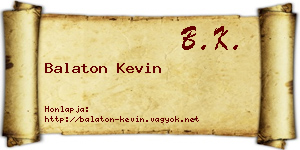 Balaton Kevin névjegykártya